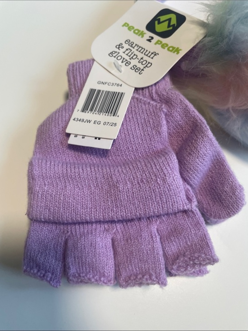 Peek 2 Peak Pastel Faux-Fur Earmuffs with Lavender Headband